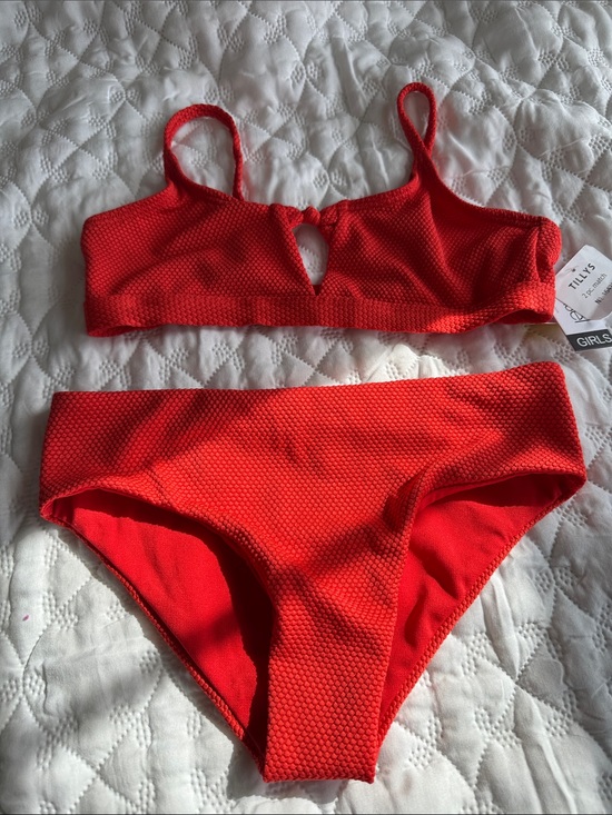 damsel Other - Girls Red Textured Bikini Set - Tilly's